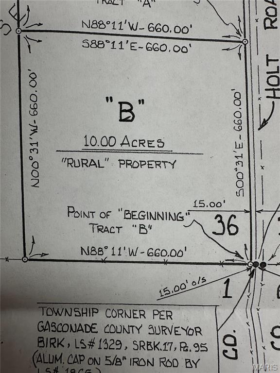 Land for sale – 0  HOLT Road  Bland, MO
